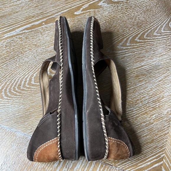 NURTURE Brown Leather Stitch Closed Toe Sandals - Picture 7 of 12